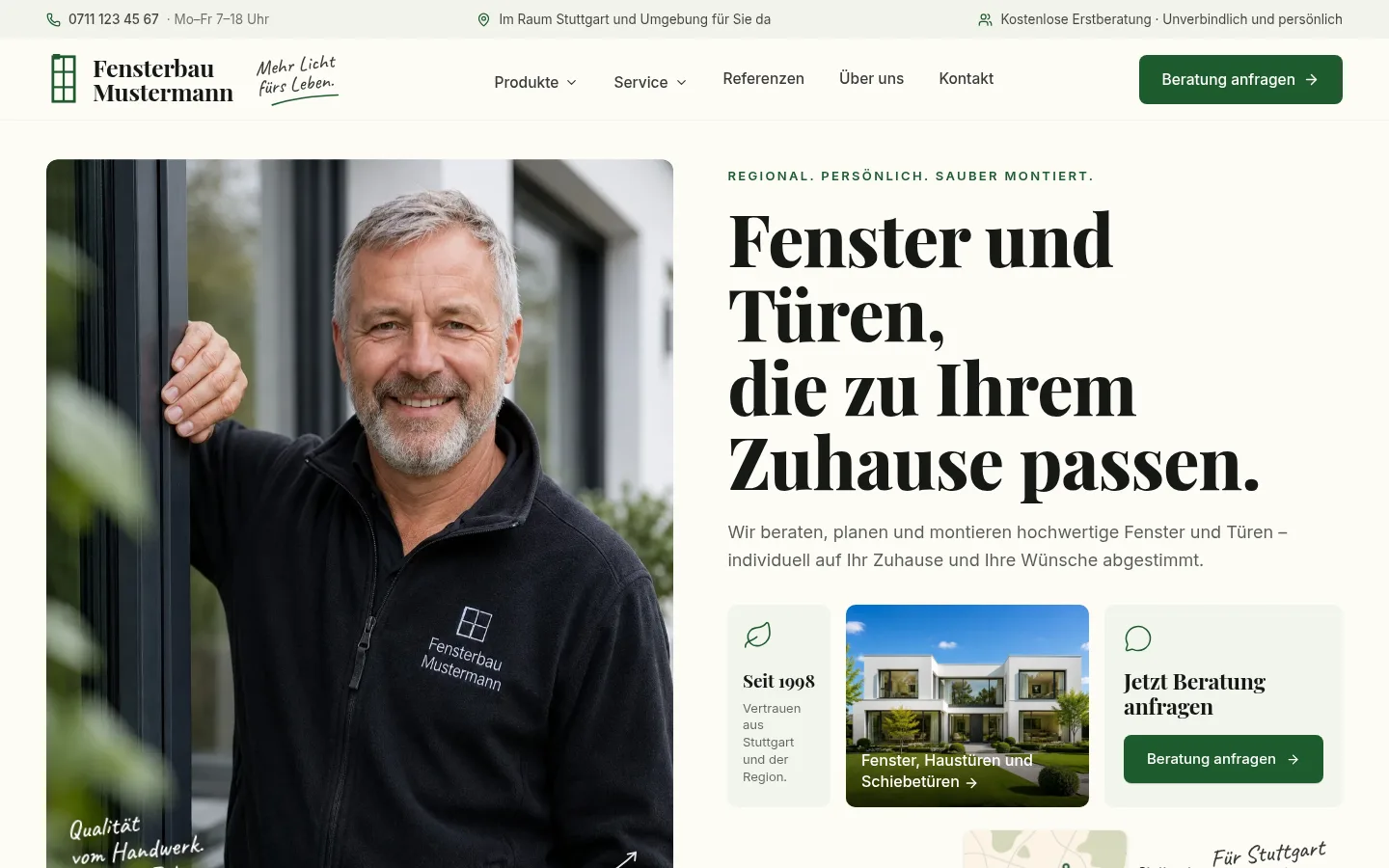 Vorschau des Website-Musters für Fenster & Türen
